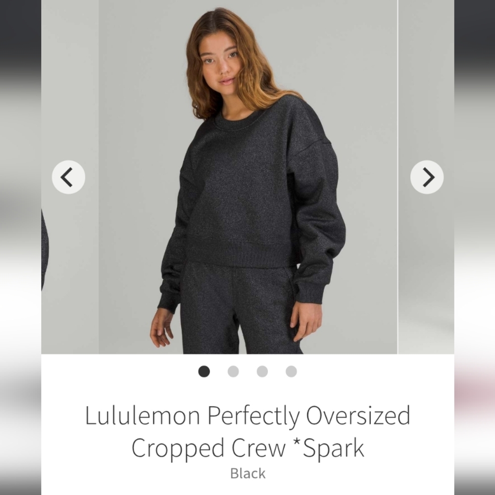 Nwot Lululemon Perfectly Oversized Cropped Crew Neck In Spark Size 6